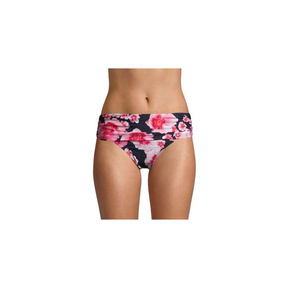 DKNY NAVY FLORAL PRINT Pink Navy Floral Fold-Over Bikini Swim Bottom XXL NWT - Picture 3 of 3